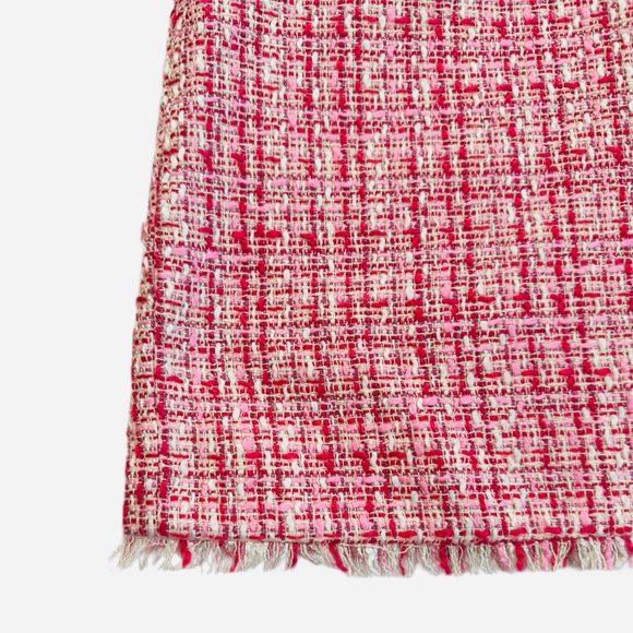 J. CREW ~ Pink and White Textured Tweed Dress w/Raspberry Metallic Threads - Picture 5 of 8